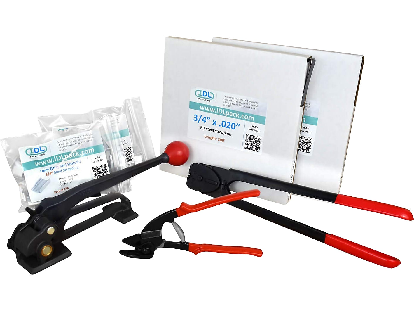 3/4" x 0.020" x 600' Standard Steel Strapping Kit, Hand Grade (B.SSK.34.600)