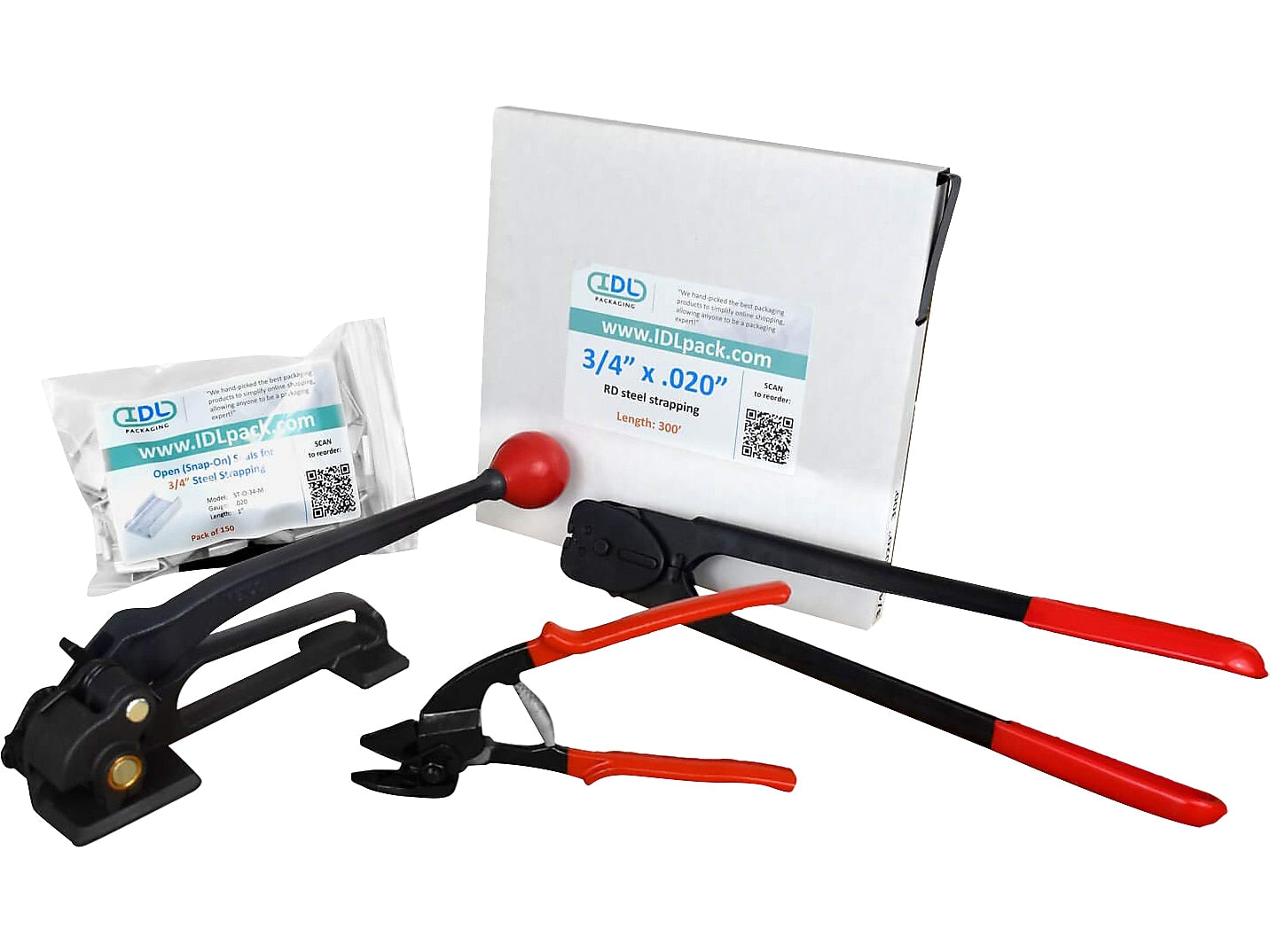 3/4" x 0.020" x 300' Standard Steel Strapping Kit, Hand Grade (B.SSK.34.300)