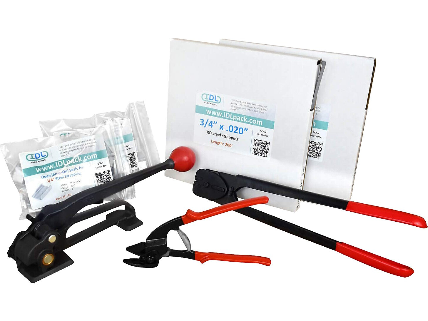 3/4" x 0.020" x 400' Standard Steel Strapping Kit, Hand Grade (B.SSK.34.400)