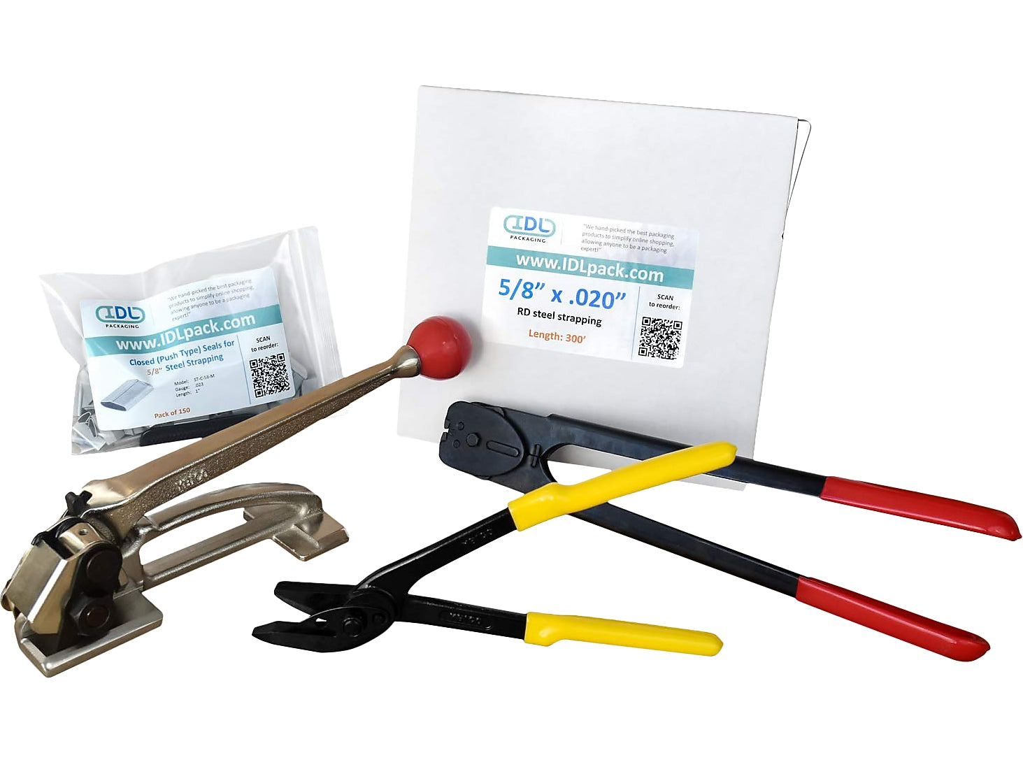 5/8" x 0.020" x 300' Heavy-Duty Steel Strapping Kit, Hand Grade (P.SSK.58.300)