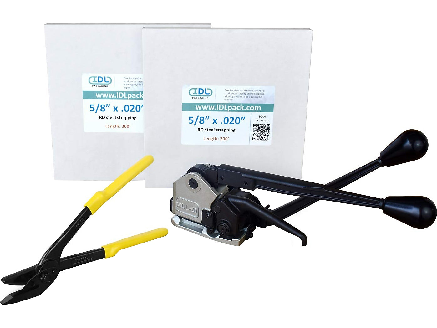 5/8" x 0.020" x 500' Heavy-Duty Steel Strapping Kit, Hand Grade (U.SSK.58.500)