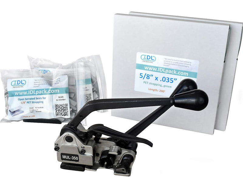 5/8" x 0.035" x 400' Polyester Strapping Kit, Hand Grade (CM.PSK.58.400)