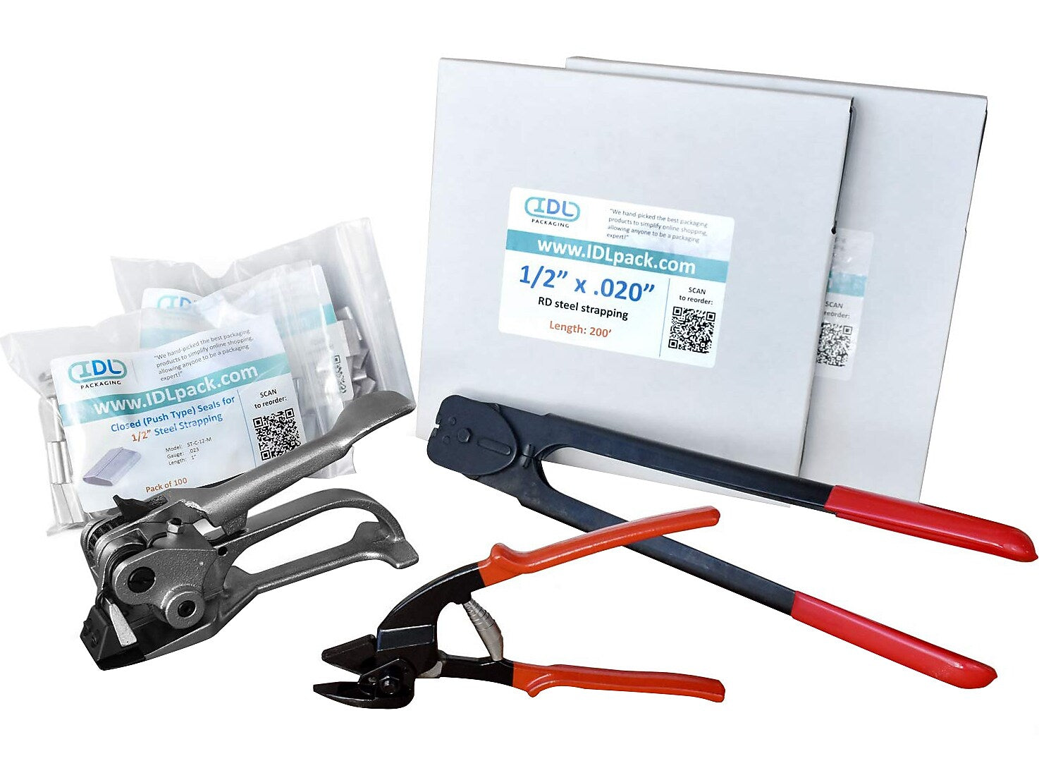 1/2" x 0.020" x 400' Steel Strapping Kit, Hand Grade (R.SSK.12.400)