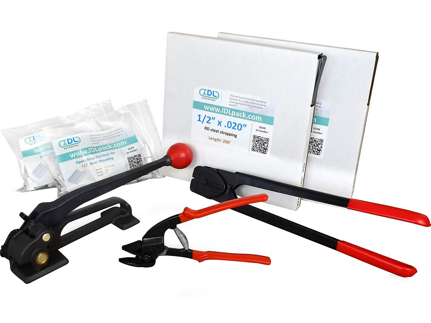1/2" x 0.020" x 400' Steel Strapping Kit, Hand Grade (B.SSK.12.400)