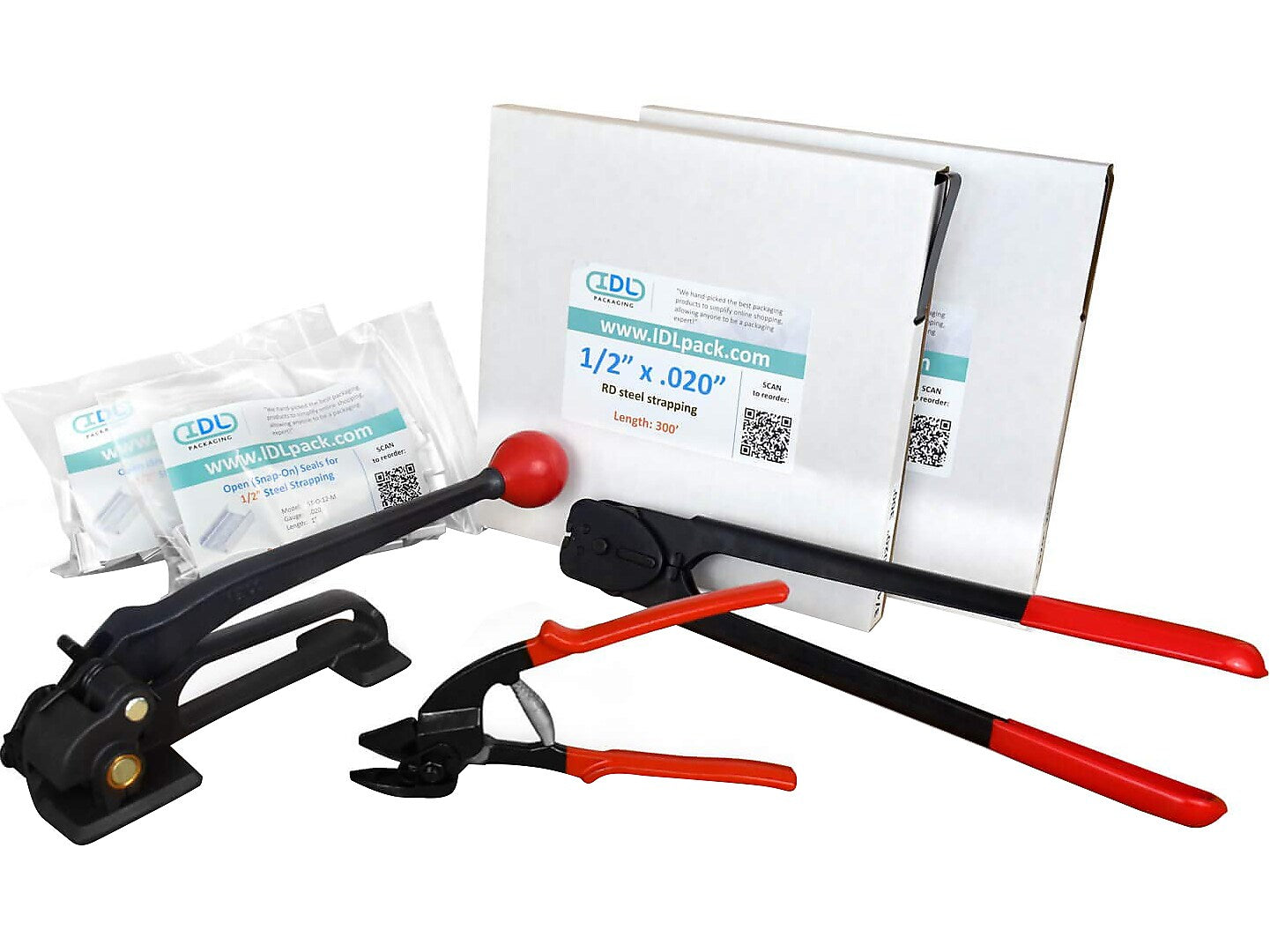 1/2" x 0.020" x 500' Steel Strapping Kit, Hand Grade (B.SSK.12.500)