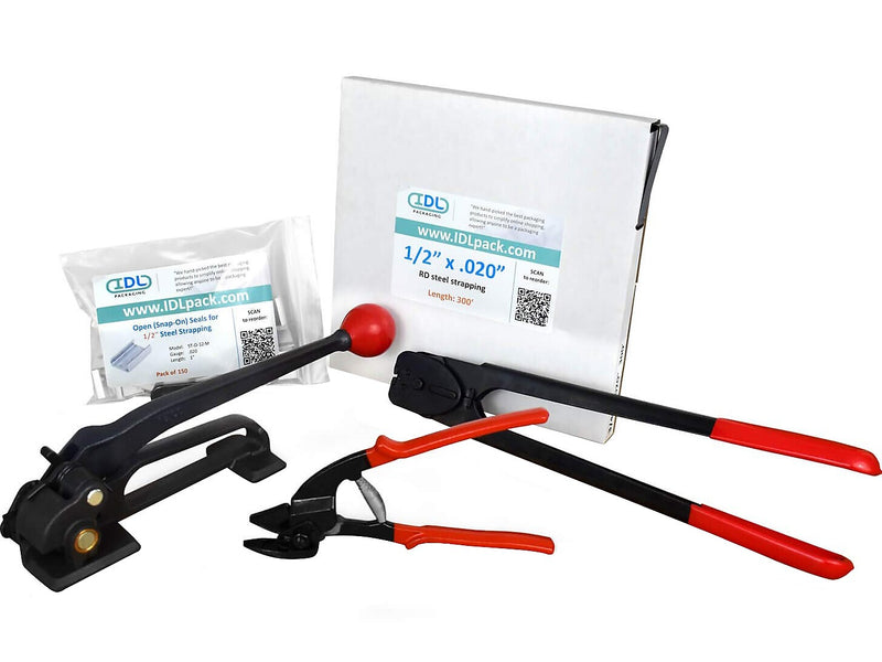 1/2" x 0.020" x 300' Steel Strapping Kit, Hand Grade (B.SSK.12.300)