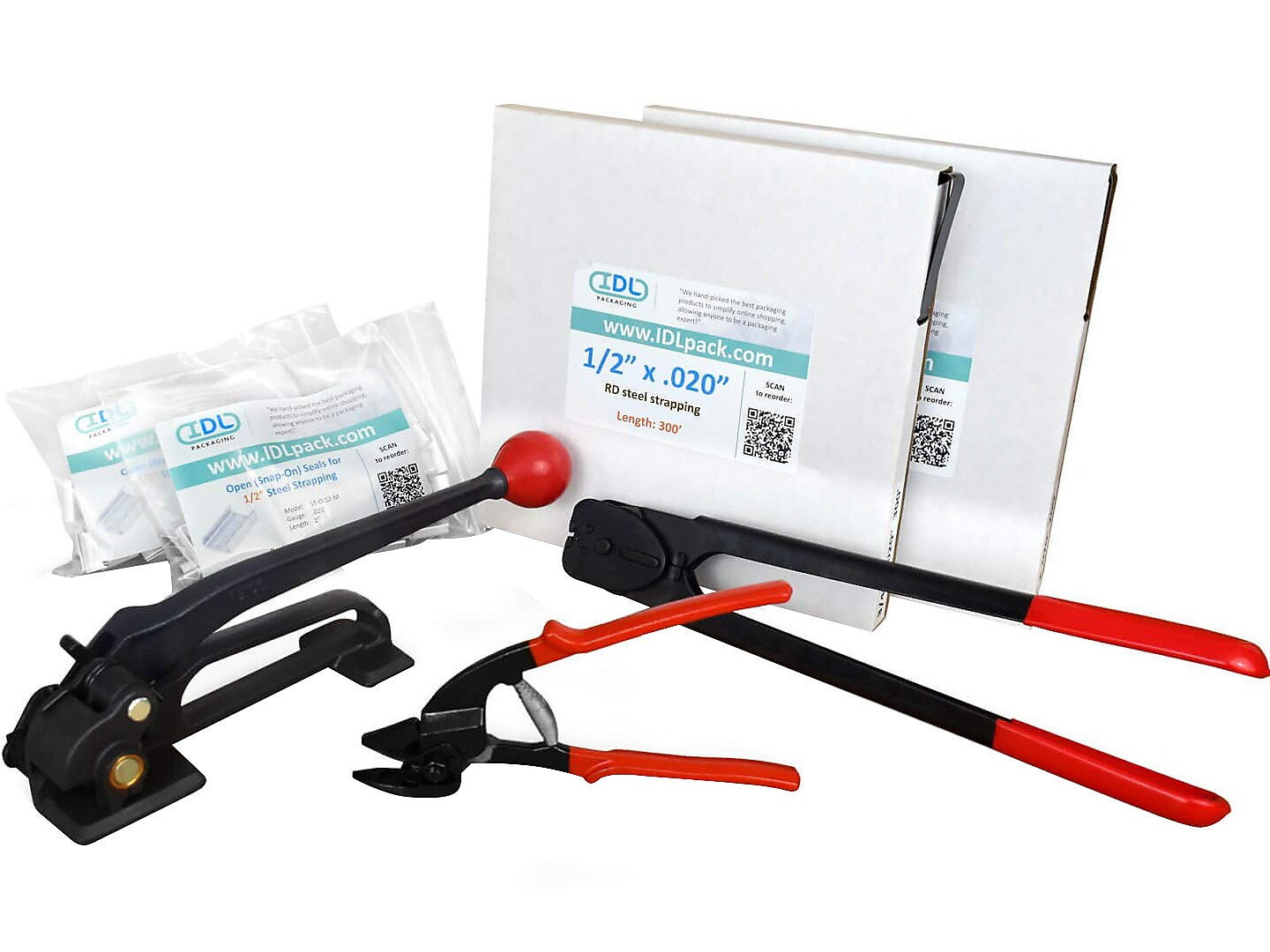 1/2" x 0.020" x 600' Steel Strapping Kit, Hand Grade (B.SSK.12.600)