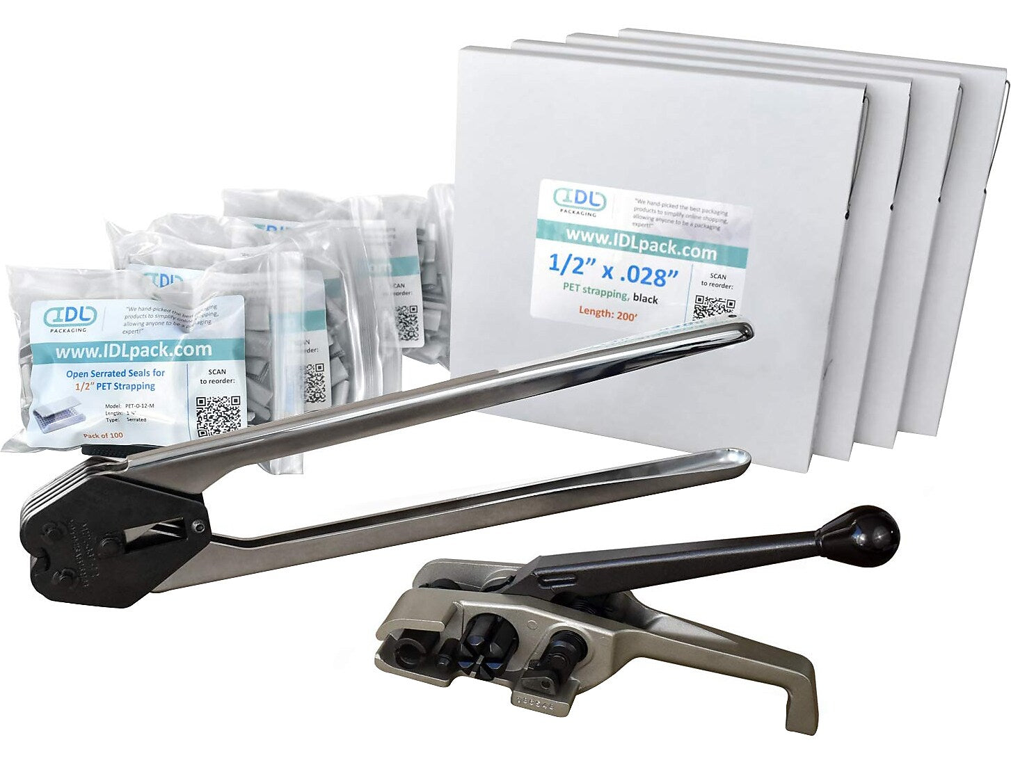 1/2" x 0.028" x 800' Polyester Strapping Kit, Hand Grade (PM.PSK.12.800)