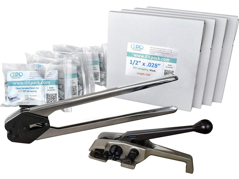 1/2" x 0.028" x 800' Polyester Strapping Kit, Hand Grade (PM.PSK.12.800)