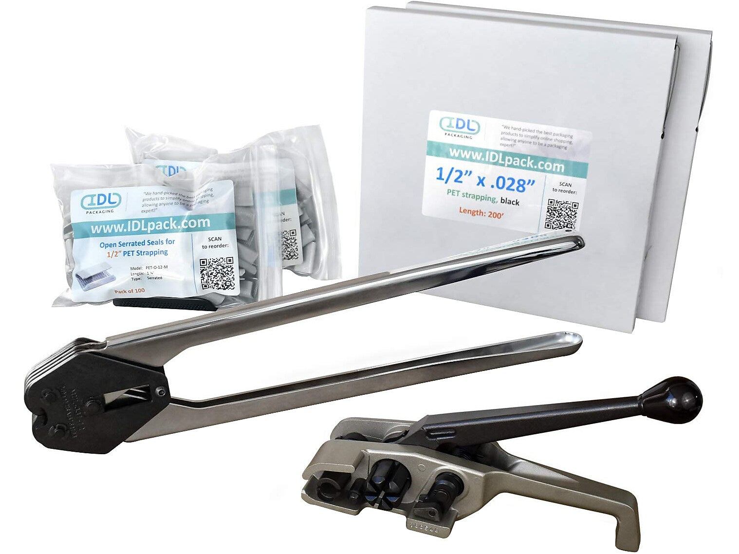 1/2" x 0.028" x 400' Polyester Strapping Kit, Hand Grade (PM.PSK.12.400)
