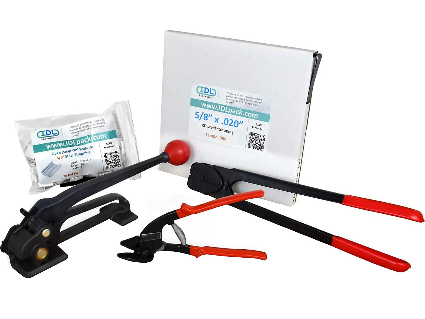5/8" x 0.020" x 300' Steel Strapping Kit, Hand Grade (B.SSK.58.300)