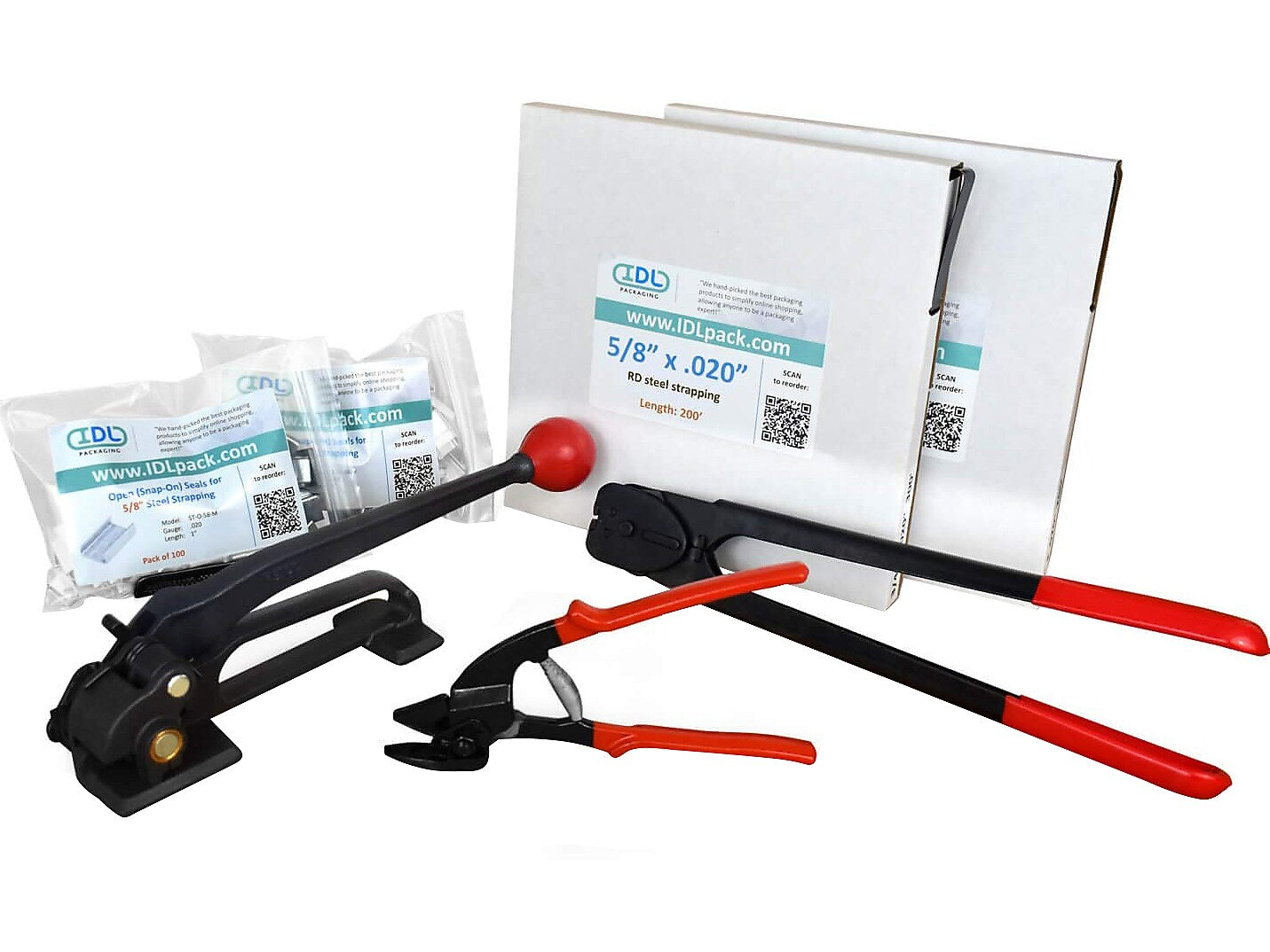 5/8" x 0.020" x 400' Steel Strapping Kit, Hand Grade (B.SSK.58.400)