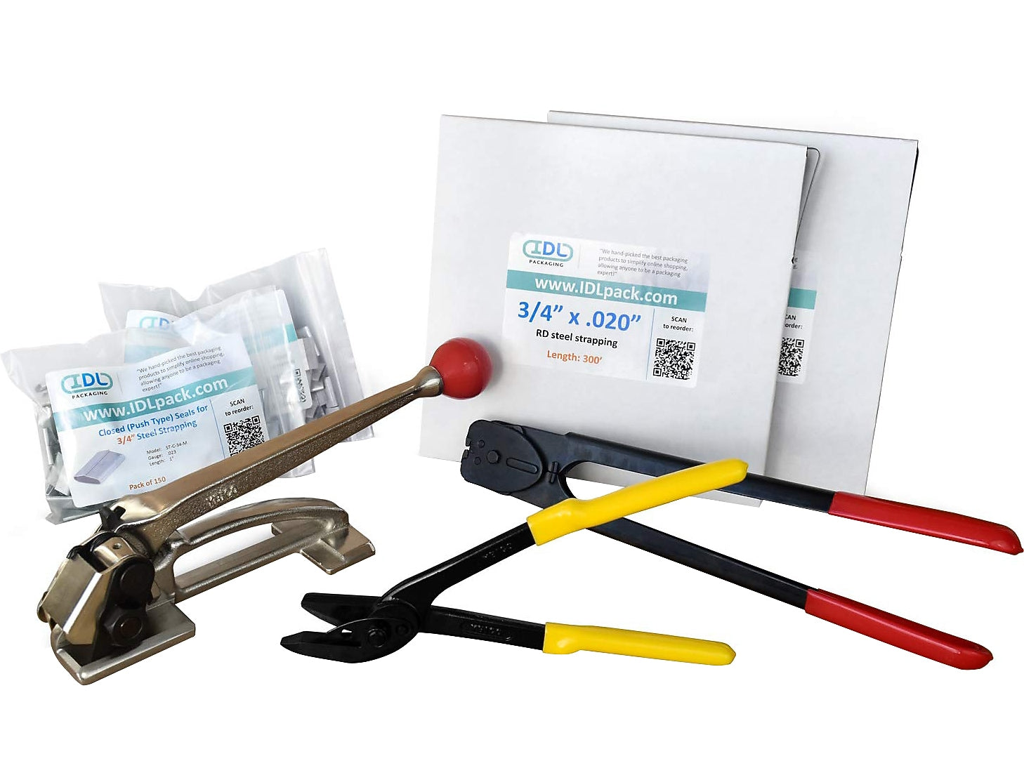 3/4" x 0.020" x 500' Steel Strapping Kit, Hand Grade (P.SSK.34.500)