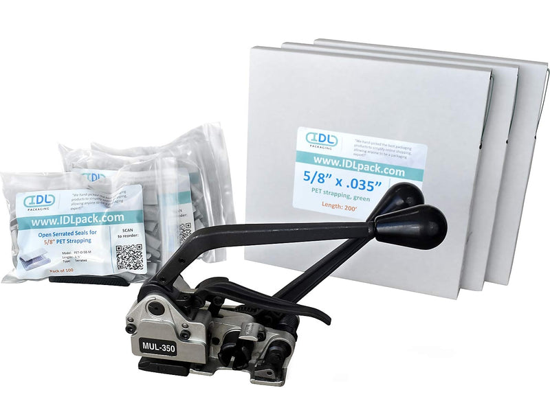 5/8" x 0.035" x 600' Polyester Strapping Kit, Hand Grade (CM.PSK.58.600)