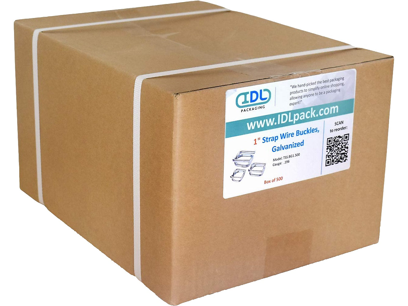 Poly Cord Strapping Metal Buckle, 1", 500/Box (TSS.BG1.500)