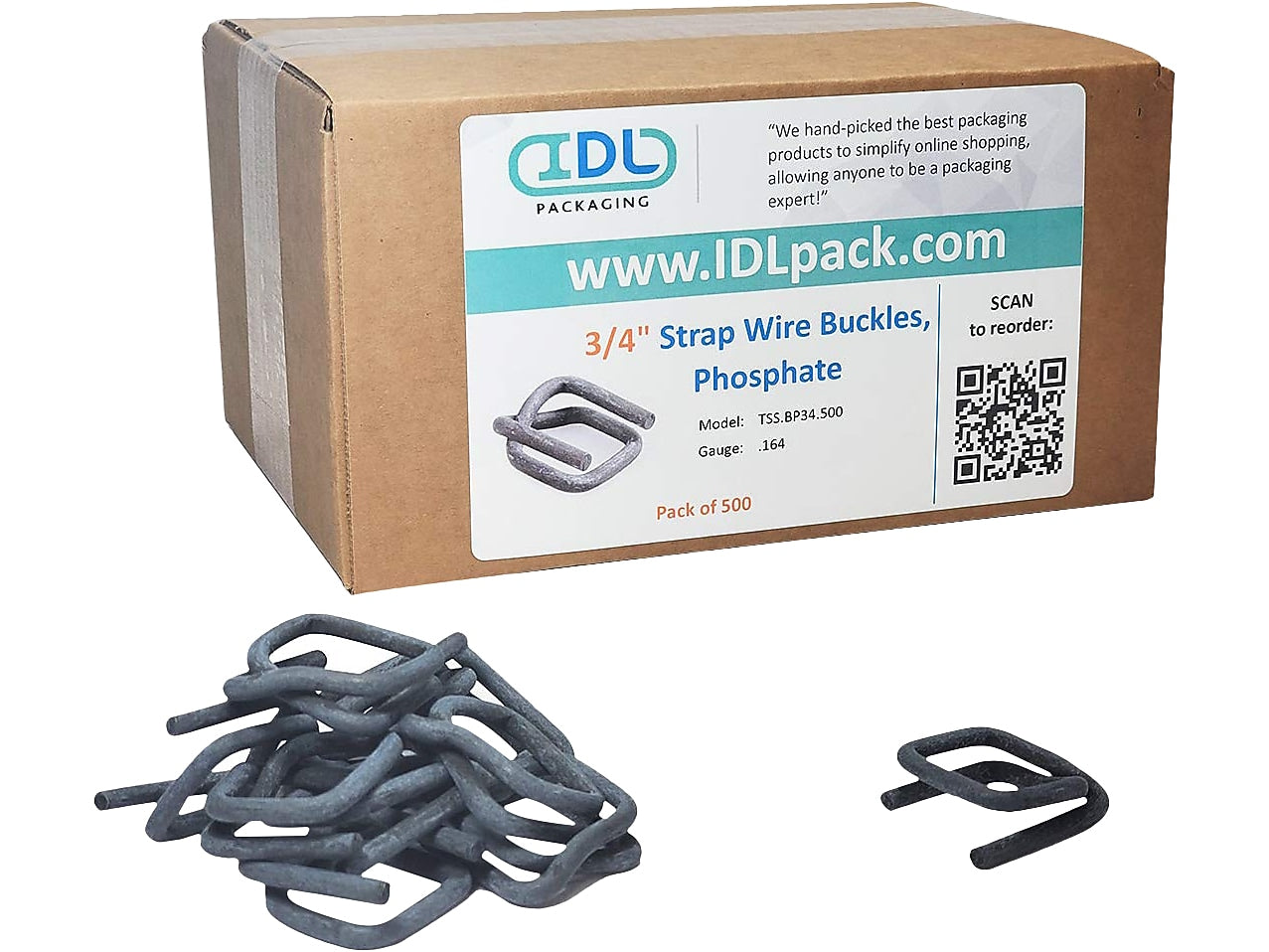 Polyester Strapping Metal Buckle, 0.75", 500/Carton (BP-34-500)