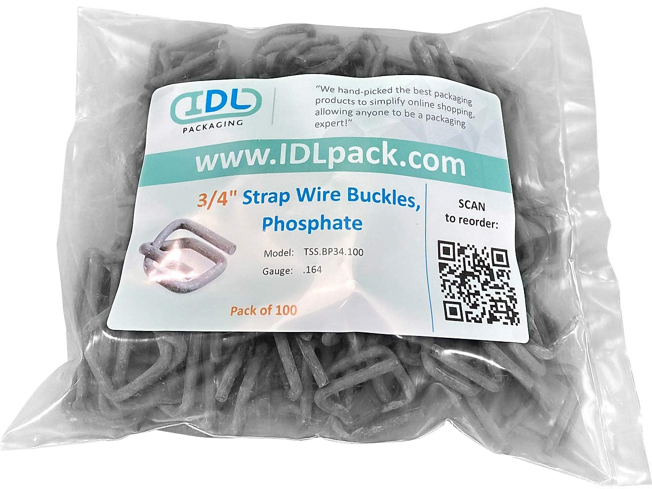 Polyester Strapping Metal Buckle, 0.75", 100/Pack (BP-34-M)