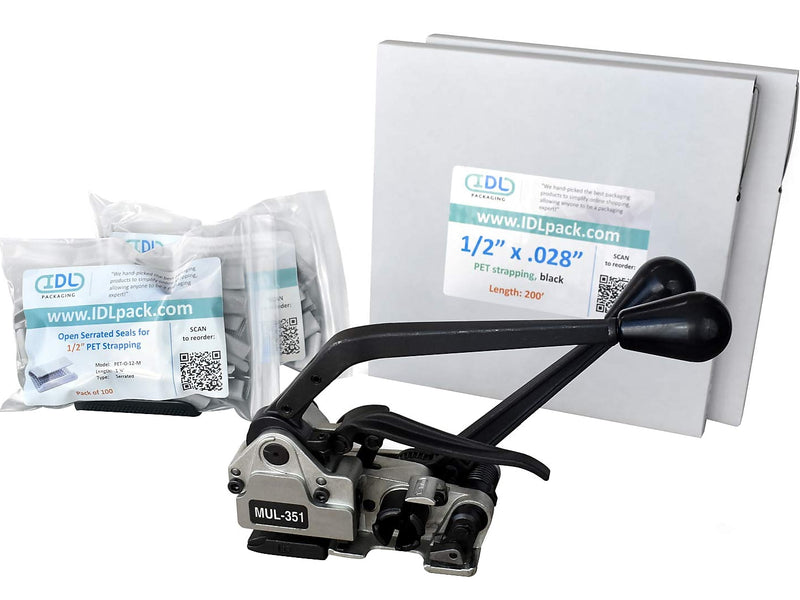 1/2" x 0.028" x 400' Polyester Strapping Kit, Hand Grade (CM.PSK.12.400)