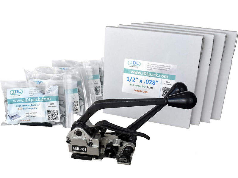 1/2" x 0.028" x 800' Polyester Strapping Kit, Hand Grade (CM.PSK.12.800)
