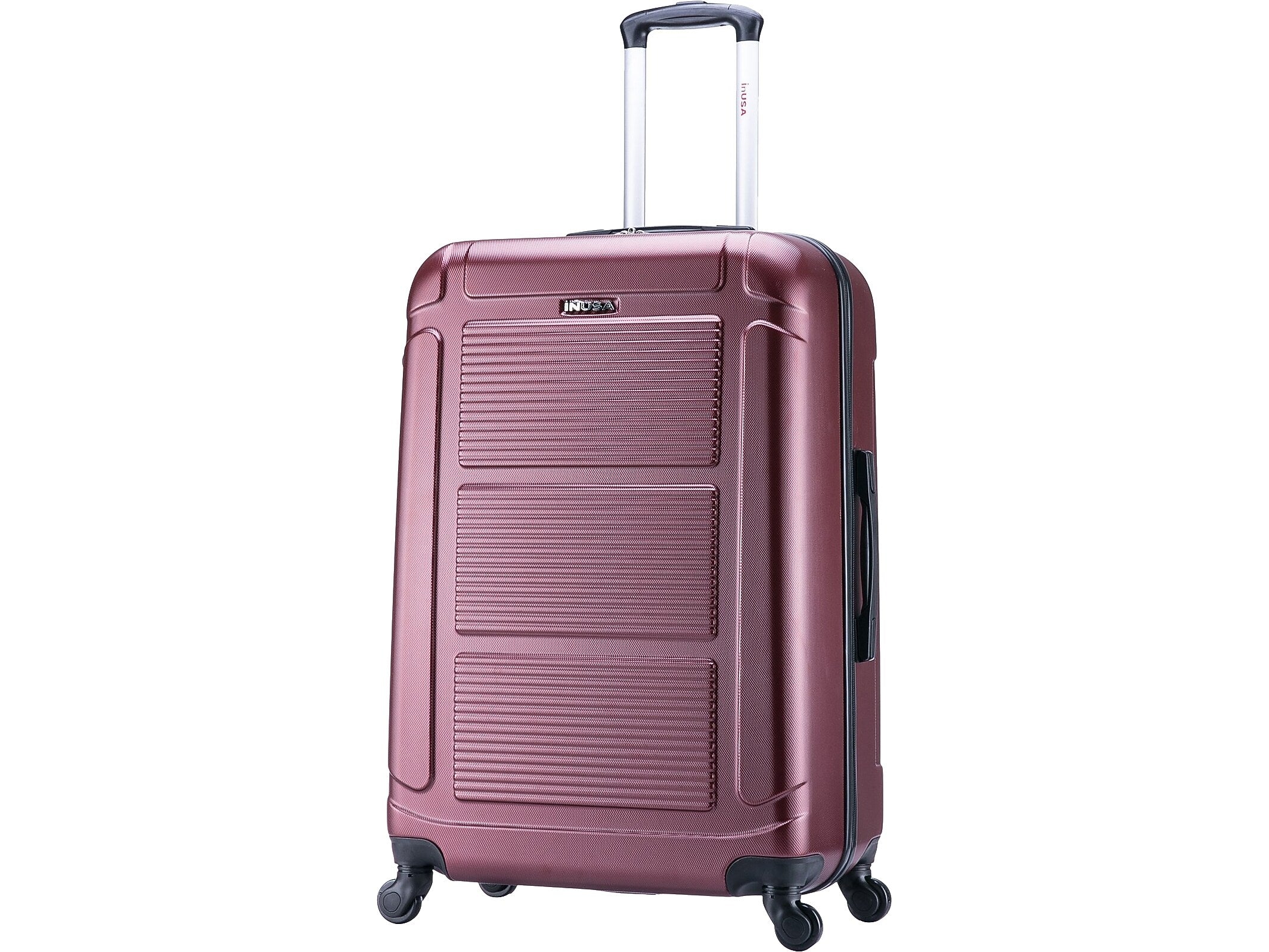 InUSA Pilot 24" Hardside Suitcase, 4-Wheeled Spinner, TSA Checkpoint Friendly, Wine (IUPIL00M-WIN)
