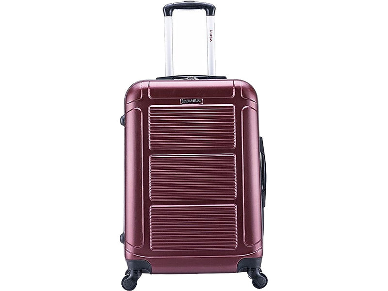 InUSA Pilot 24" Hardside Suitcase, 4-Wheeled Spinner, TSA Checkpoint Friendly, Wine (IUPIL00M-WIN)