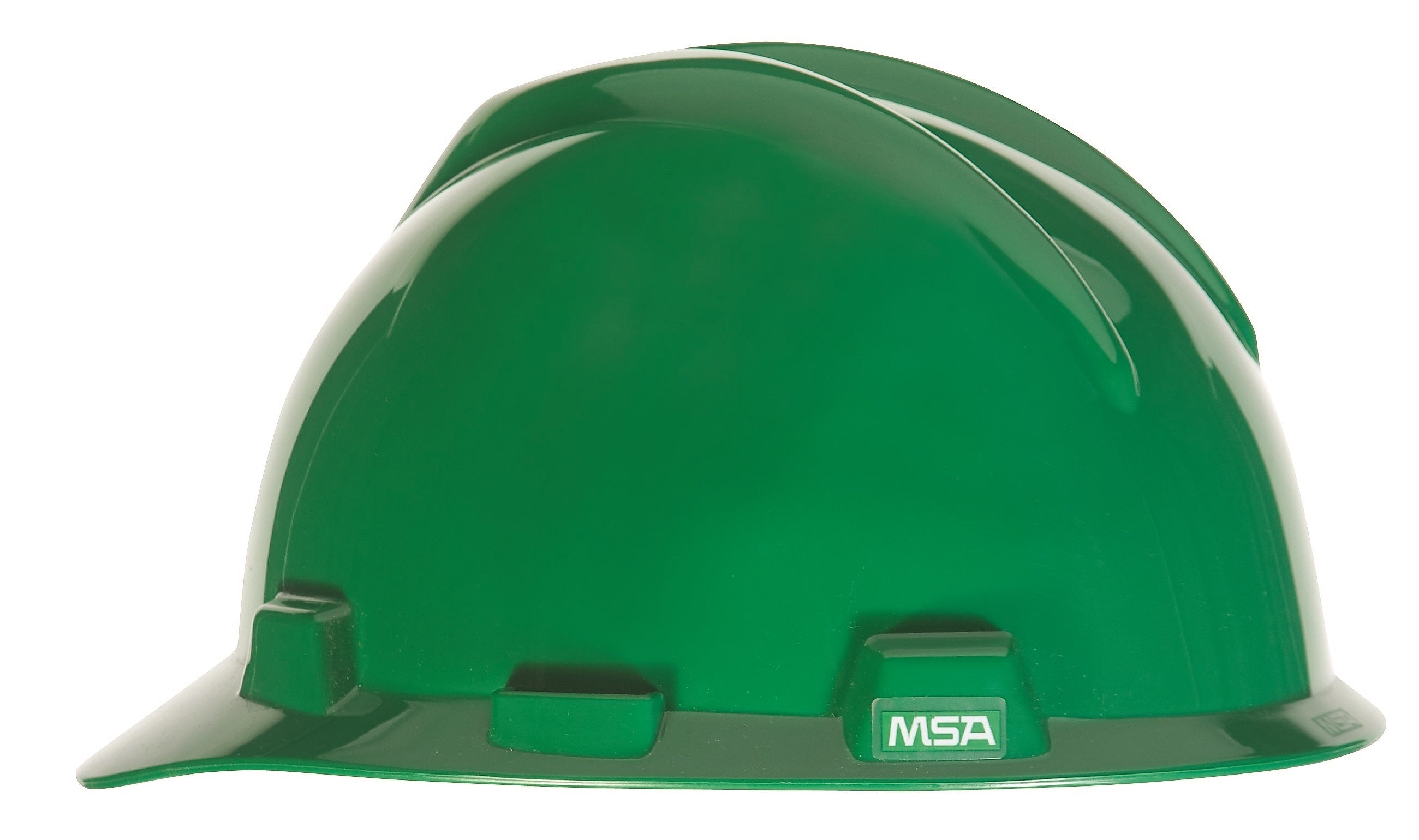 MSA V-Gard Polyethylene Ratchet Suspension Short Brim Hard Hat, Green (454-475362)