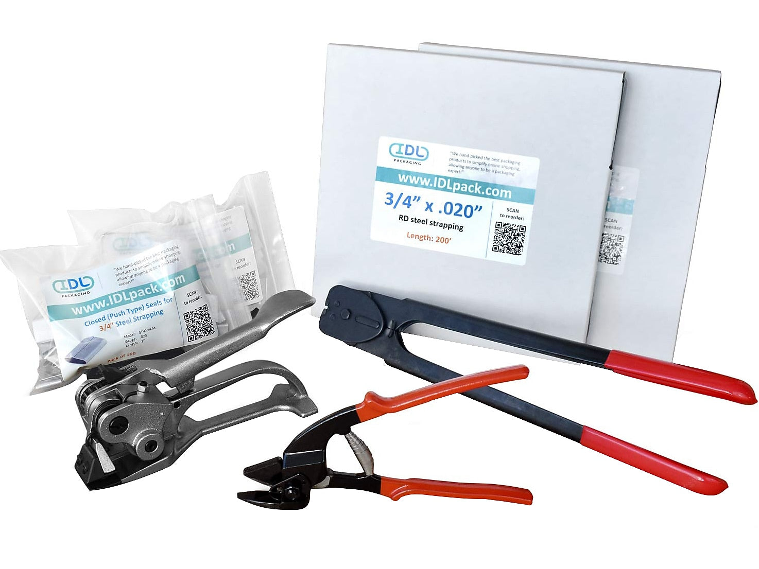 3/4 x 0.020 x 400' Steel Strapping Kit for Round Packages, Hand Grade (R.SSK.34.400)