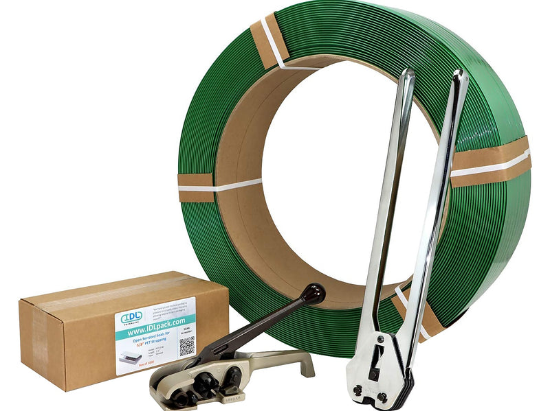 5/8" x 0.035" x 4000' Polyester Strapping Kit, 16" x 6", Hand Grade (P.PSK.58.4000)