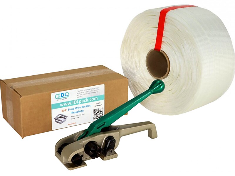 3/4" x 0.060 x 1640' Polyester Strapping Kit, 6" x 3", Hand Grade (WCSK.34.1640)