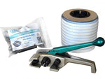 3/4" x 0.060 x 250' Polyester Strapping Kit, 6" x 3", Hand Grade (WCSK.34.250)