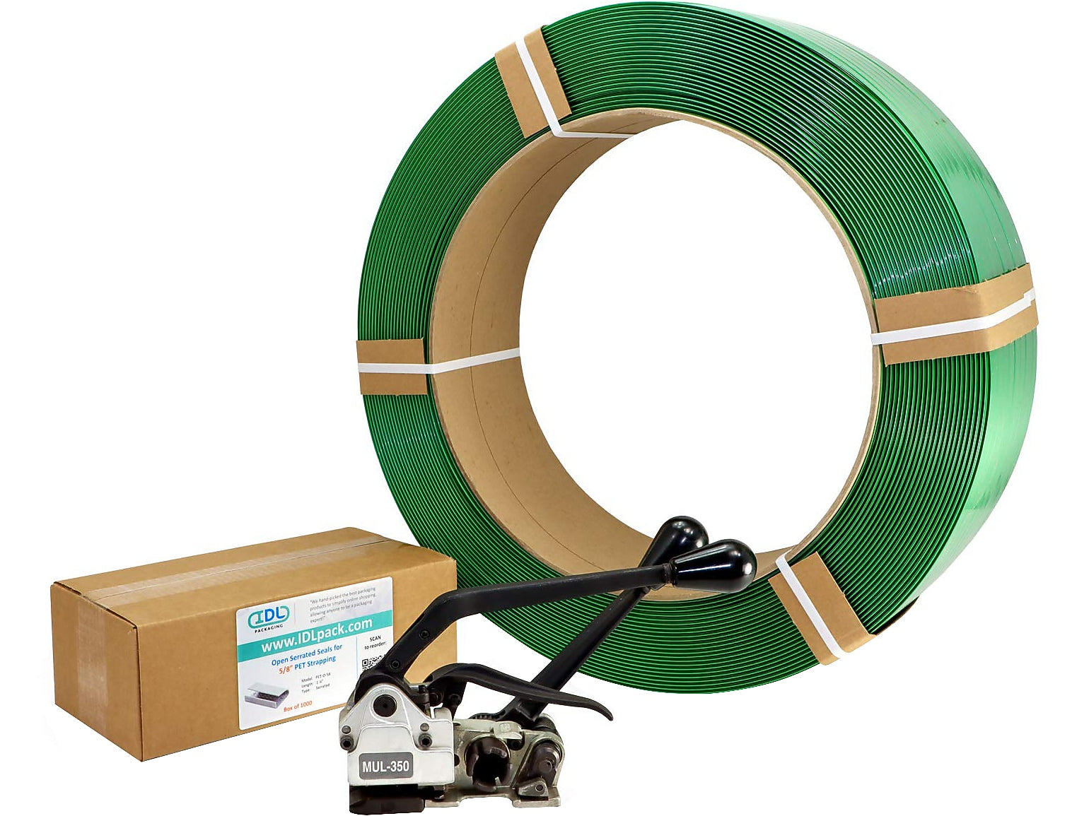 5/8" x 0.035" x 4000' Polyester Strapping Kit, 16" x 6", Hand Grade (C.PSK.58.4000)