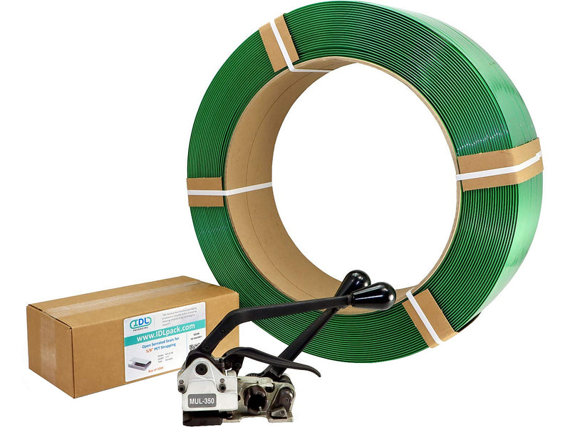 5/8" x 0.035" x 4000' Polyester Strapping Kit, 16" x 6", Hand Grade (C.PSK.58.4000)