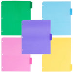 JAM Paper Blank Plastic Dividers, 5-Tab, Assorted Colors, 5 Dividers/Pack (375032921)
