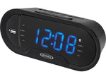 Jensen JCR-298 Bluetooth Digital AM/FM Dual Alarm Clock Radio, Black
