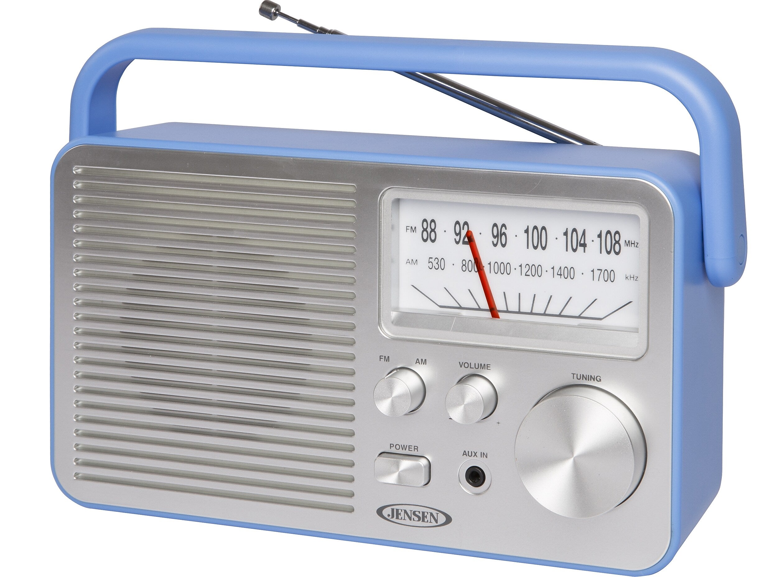 Jensen MR-750 Portable AM/FM Radio, Blue (MR-750-BL)