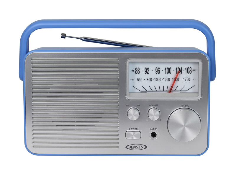 Jensen MR-750 Portable AM/FM Radio, Blue (MR-750-BL)