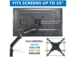 Mount-It! Adjustable Dual-Monitor Mount, Up to 35", Black (MI-4772)