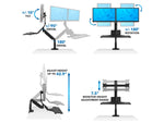 Mount-It! Adjustable Dual-Monitor Mount, Up to 27", Black (MI-7984)