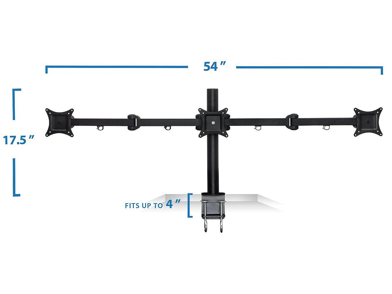 Mount-It! Adjustable Triple Monitor Mount, Up to 32", Black (MI-753XL)