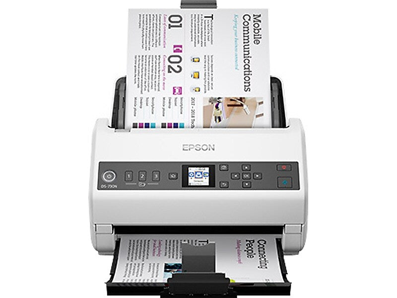 Epson DS-730N Duplex Document Scanner, White/Black (B11B259201)