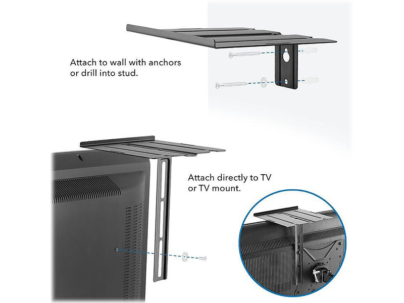 Mount-It! Steel Floating TV Shelf, Black (MI-896)
