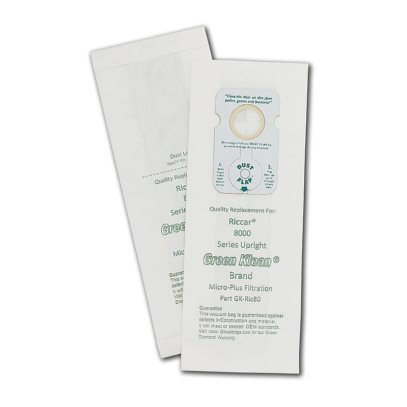 Green Klean® Replacement Vacuum Bags; Fits Riccar 8000 series & Simplicity 7000 Type B, 10/pk