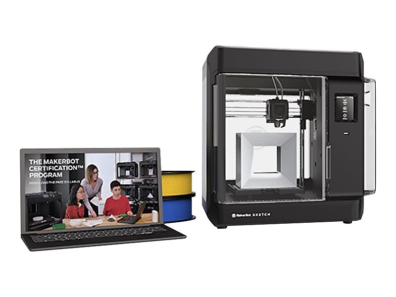 Makerbot Sketch Classroom 3D Printer, 1 Extruder, Black/Clear (SKETCHKIT)