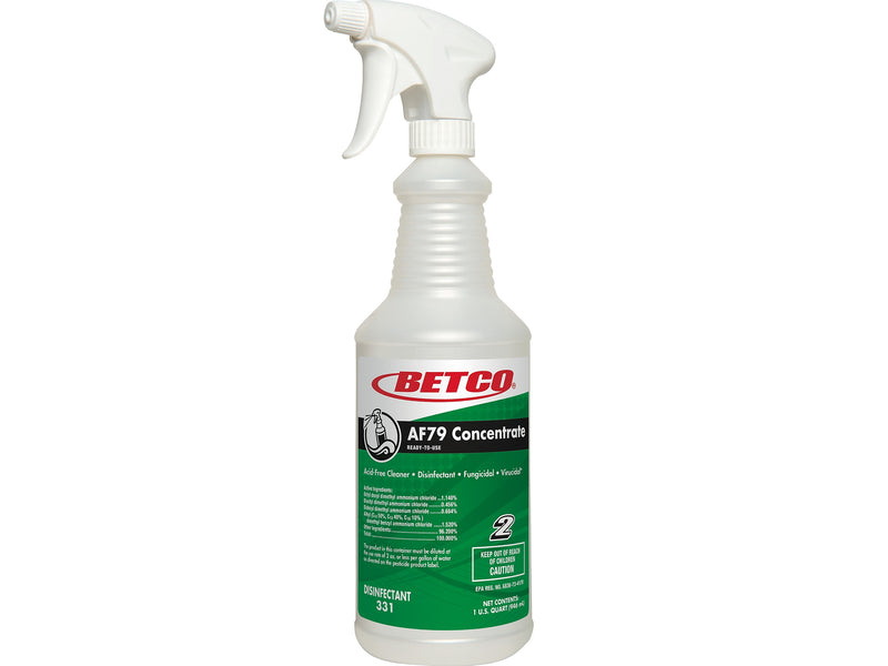 Betco AF79 32 oz. Spray Bottle with Trigger, White/Green, 12/Carton (3313200)