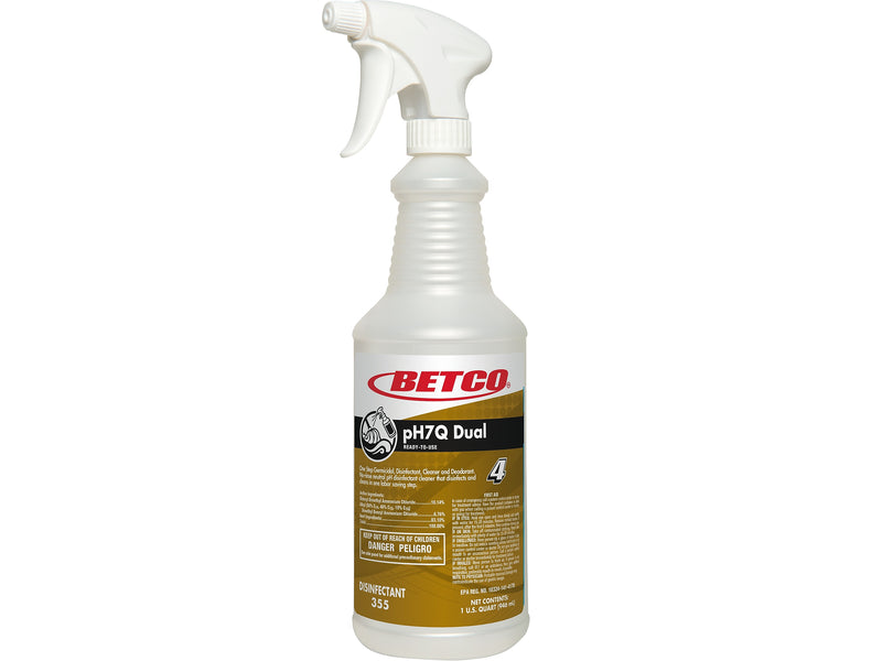 Betco pH7Q Dual 32 oz. Spray Bottle with Trigger, White/Brown, 12/Carton (3553200)
