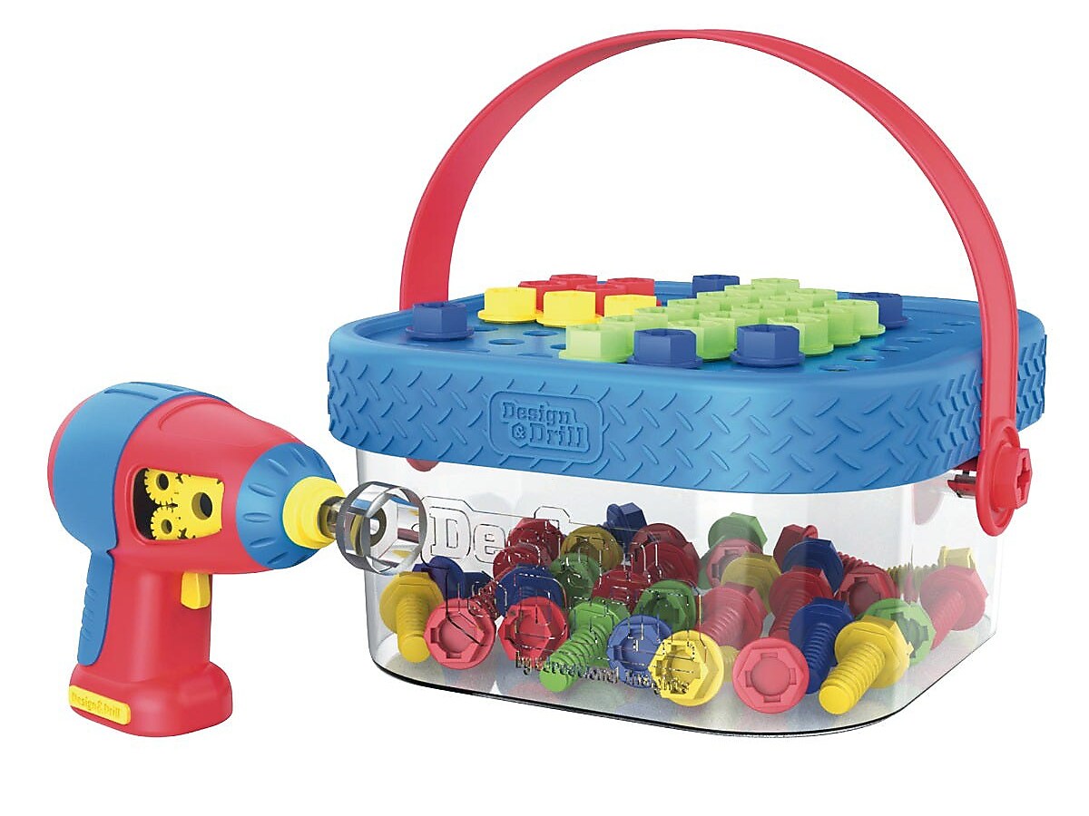 Educational Insights Design and Drill Bolt-It Bucket, 1.8" x 9" x 7.9", Multicolor (4145)