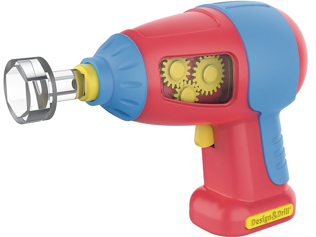 Educational Insights Design and Drill Power Drill, 9" x 9.15" x 0.35", Red/Blue/Yellow (4140)