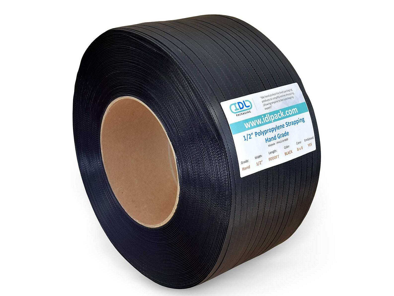 1/2" x 0.024" x 9000' Polypropylene Strapping Kit, 8" x 8", Hand Grade (C-PPSK.12.9000)