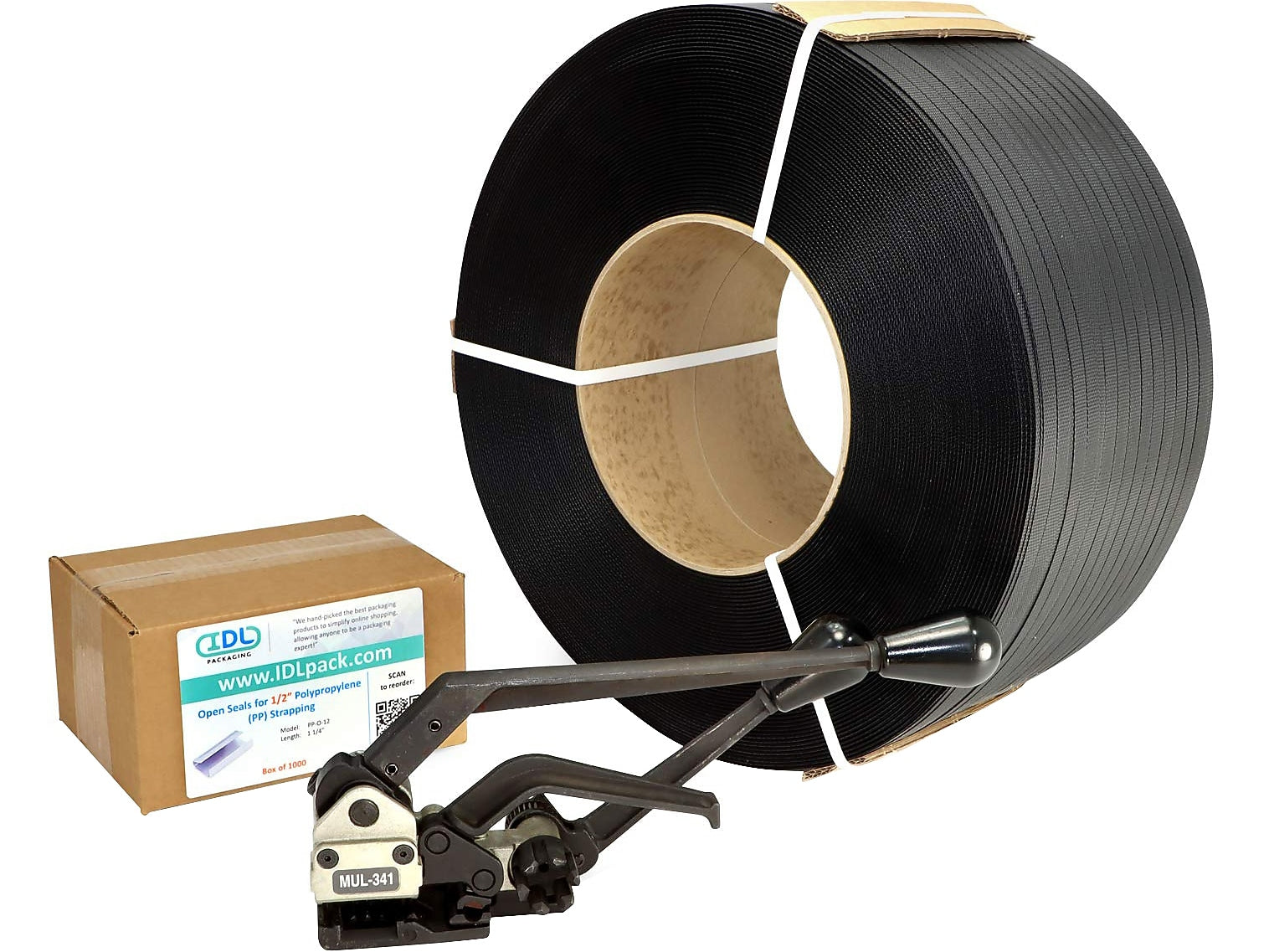 1/2" x 0.024" x 9000' Polypropylene Strapping Kit, 8" x 8", Hand Grade (C-PPSK.12.9000-D)