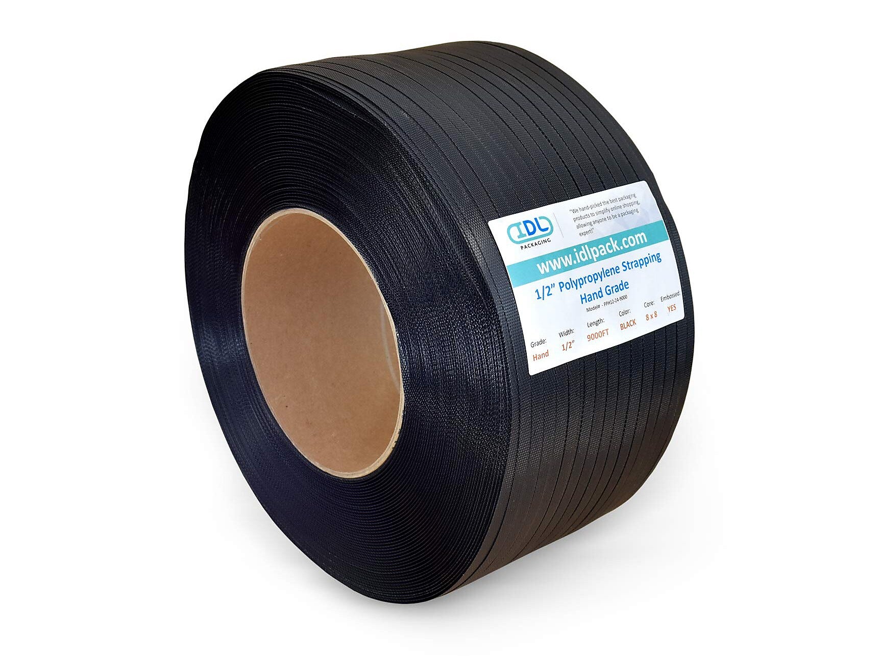 1/2" x 0.024" x 9000' Polypropylene Strapping Kit, 8" x 8", Hand Grade (C-PPSK.12.9000-D)